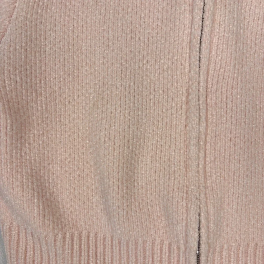 Hazel Moon Pink Knit Cropped Full Zip Mock Neck Cardigan Sweater Large